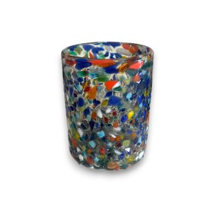 Confetti Pebbled Tumbler | Hand-Blown Mexican Glassware